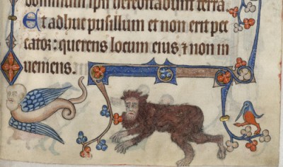 A wodewose from the Luttrell Psalter, England, c. 1325–1340, Add MS 42130, f. 70r