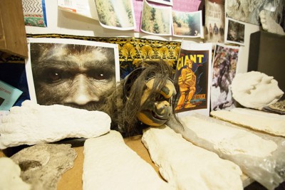 Sasquatch literature and other memorabilia are on display at Paul Graves' home,