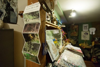 Sasquatch literature and other memorabilia are on display at Paul Graves' home,