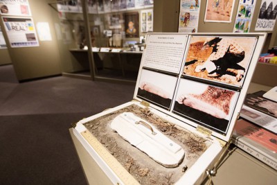 A display showing how a cast is made is part of the Sasquatch exhibit at the Yakima Valley Museum.